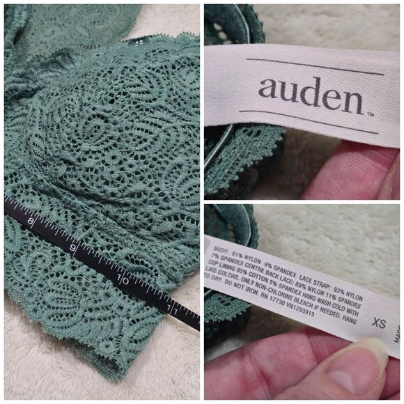 Auden ✦ Lace Bralette XS ✦ Sage Green Racerback Soft Stretch Comfortable Fit - Picture 14 of 15